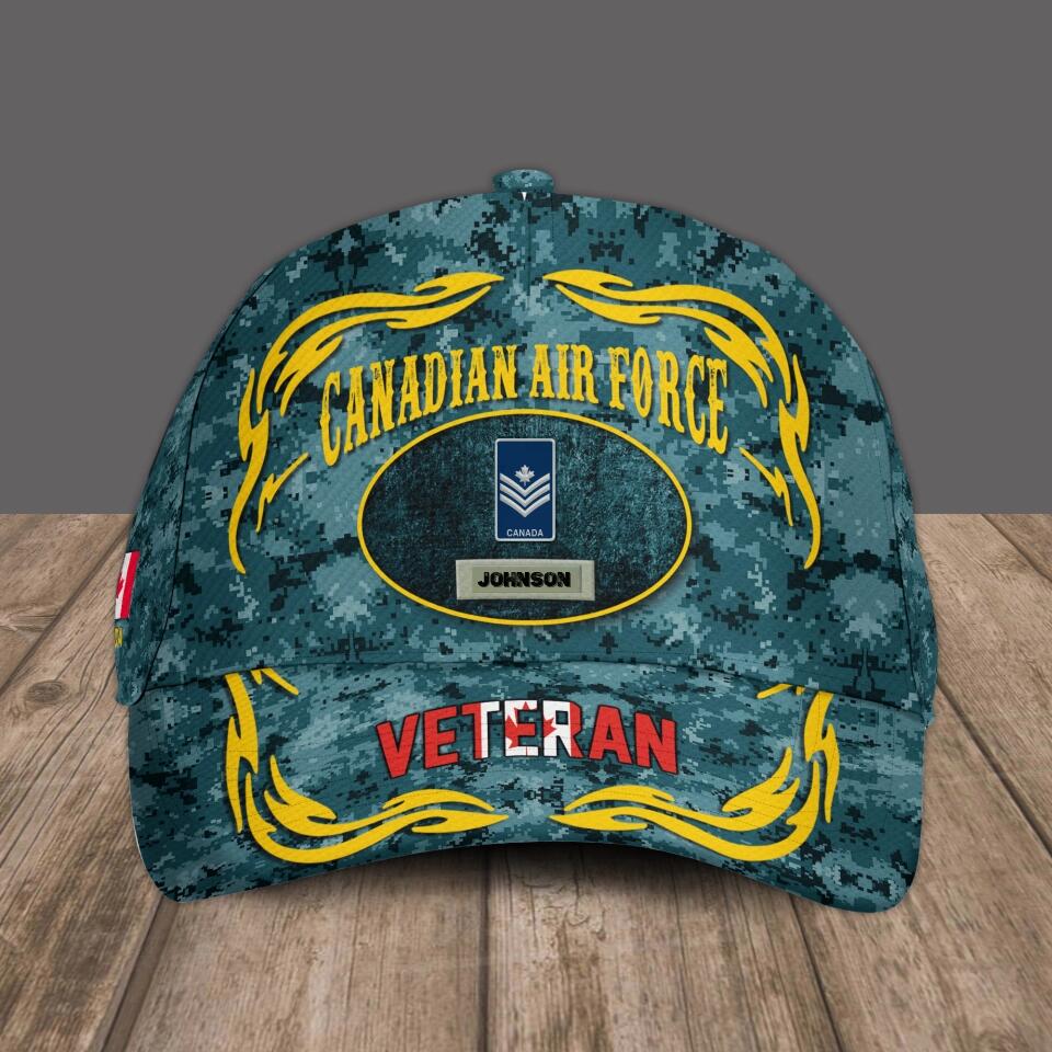 Personalized Rank And Name Canadian Soldier/Veterans Camo Baseball Cap - 1670976003
