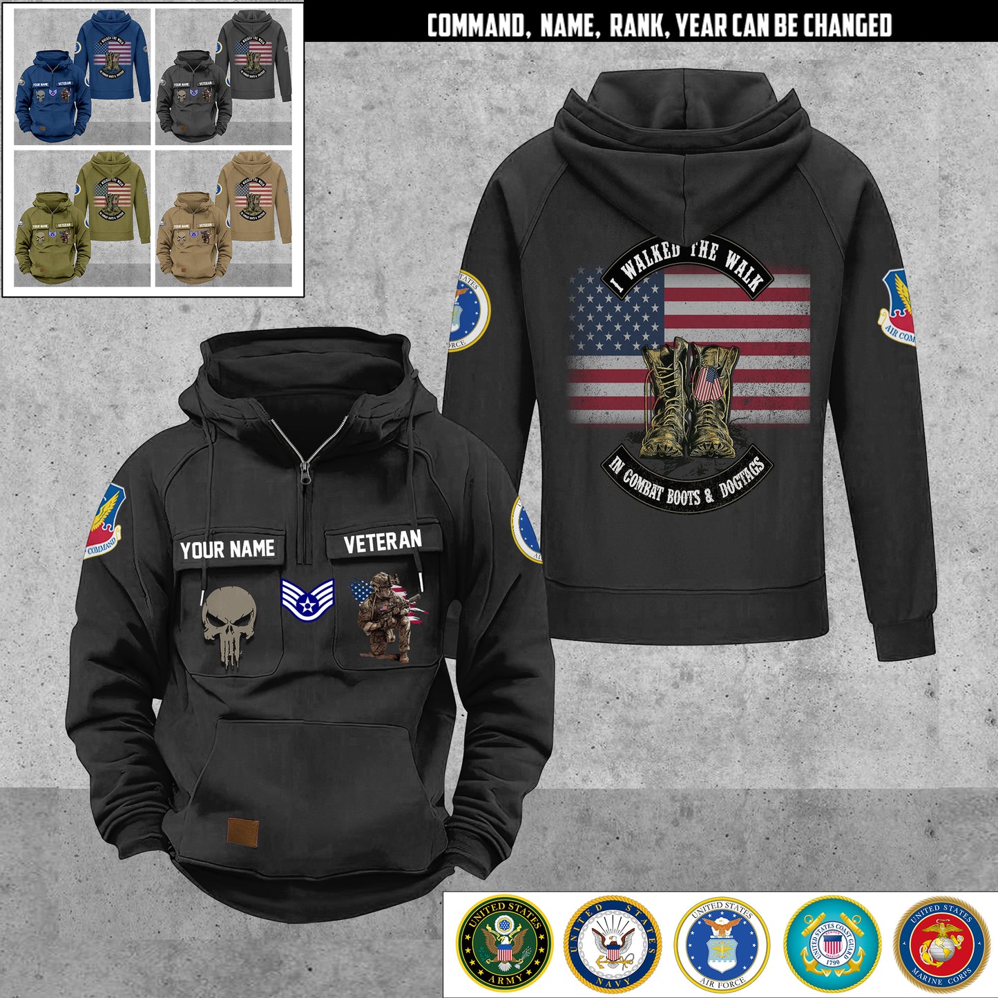 Air Force Command - Personalized US Soldier/ Veteran Vintage Hoodie All Over Printed - 17494272
