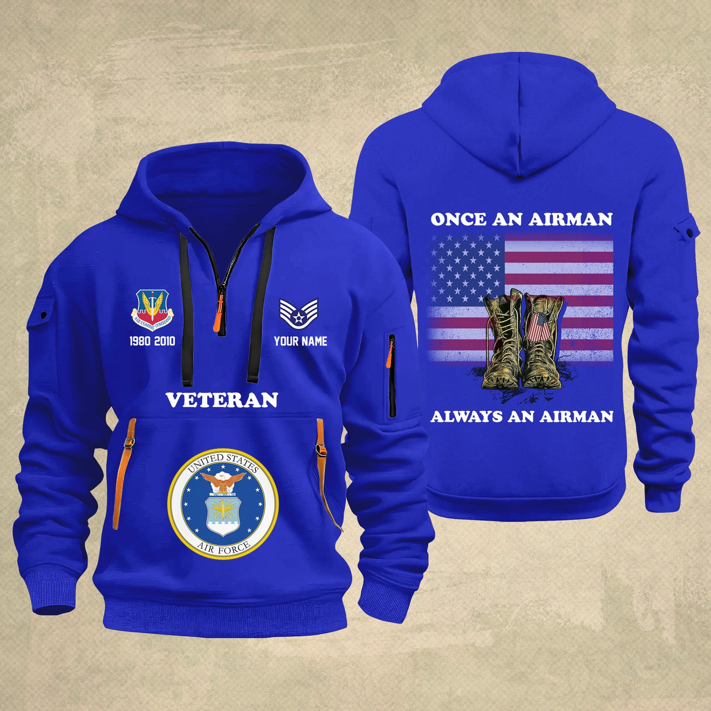 Air Force Command - Personalized US Soldier/ Veteran With Name And Rank Zip Hoodie Multicolor - 17044128