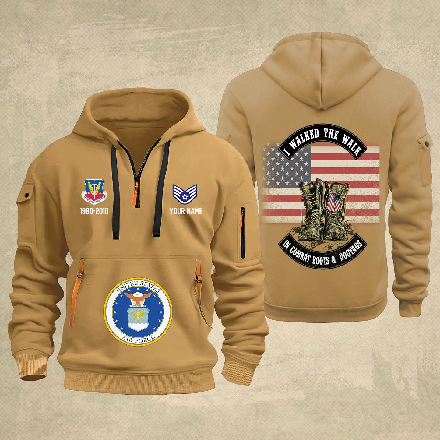 Air Force Command - Personalized US Soldier/ Veteran With Name And Rank Zip Hoodie Multicolor - 17349984