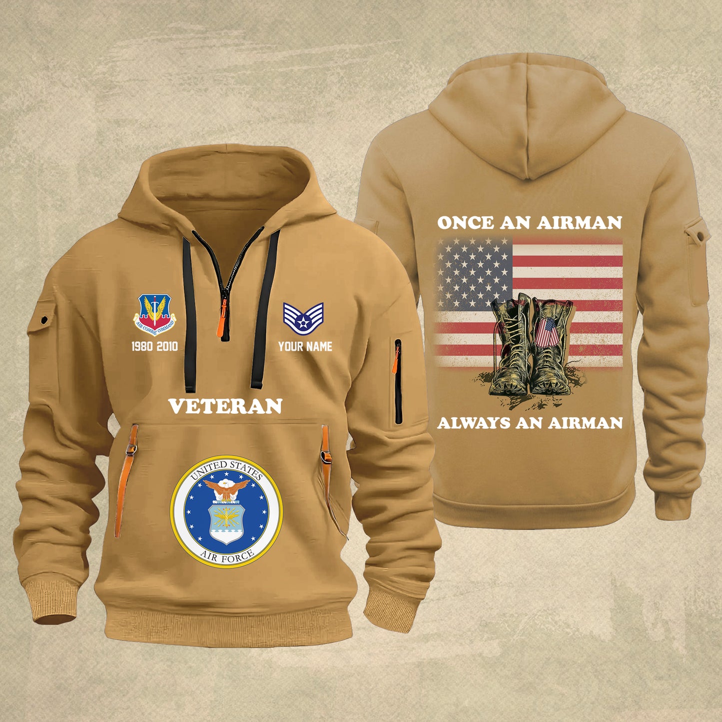 Air Force Command - Personalized US Soldier/ Veteran With Name And Rank Zip Hoodie Multicolor - 17044128