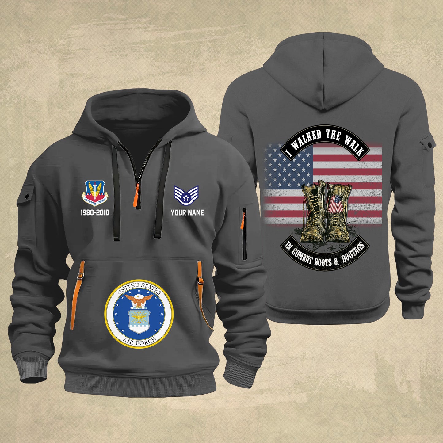 Air Force Command - Personalized US Soldier/ Veteran With Name And Rank Zip Hoodie Multicolor - 17349984