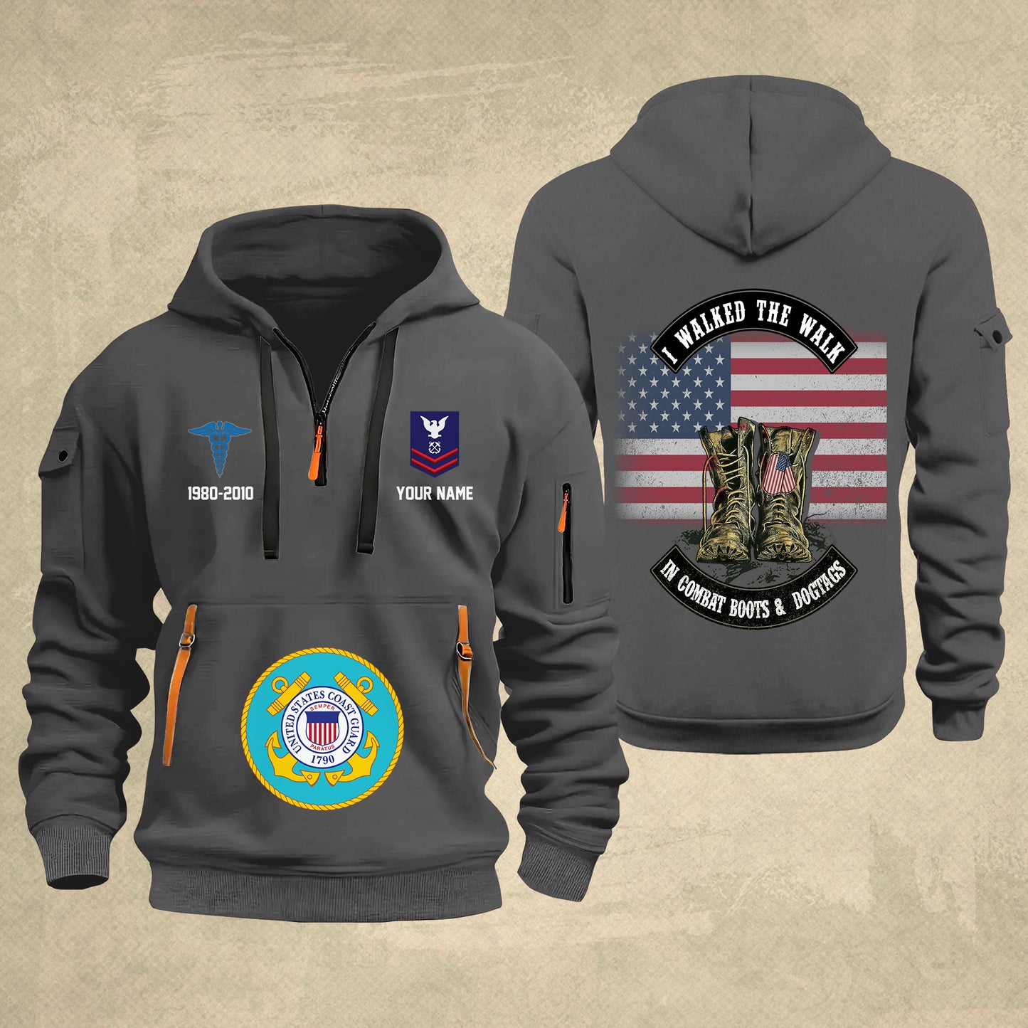 Coast Guard Rating - Personalized US Soldier/ Veteran With Name And Rank Zip Hoodie Multicolor - 17349984