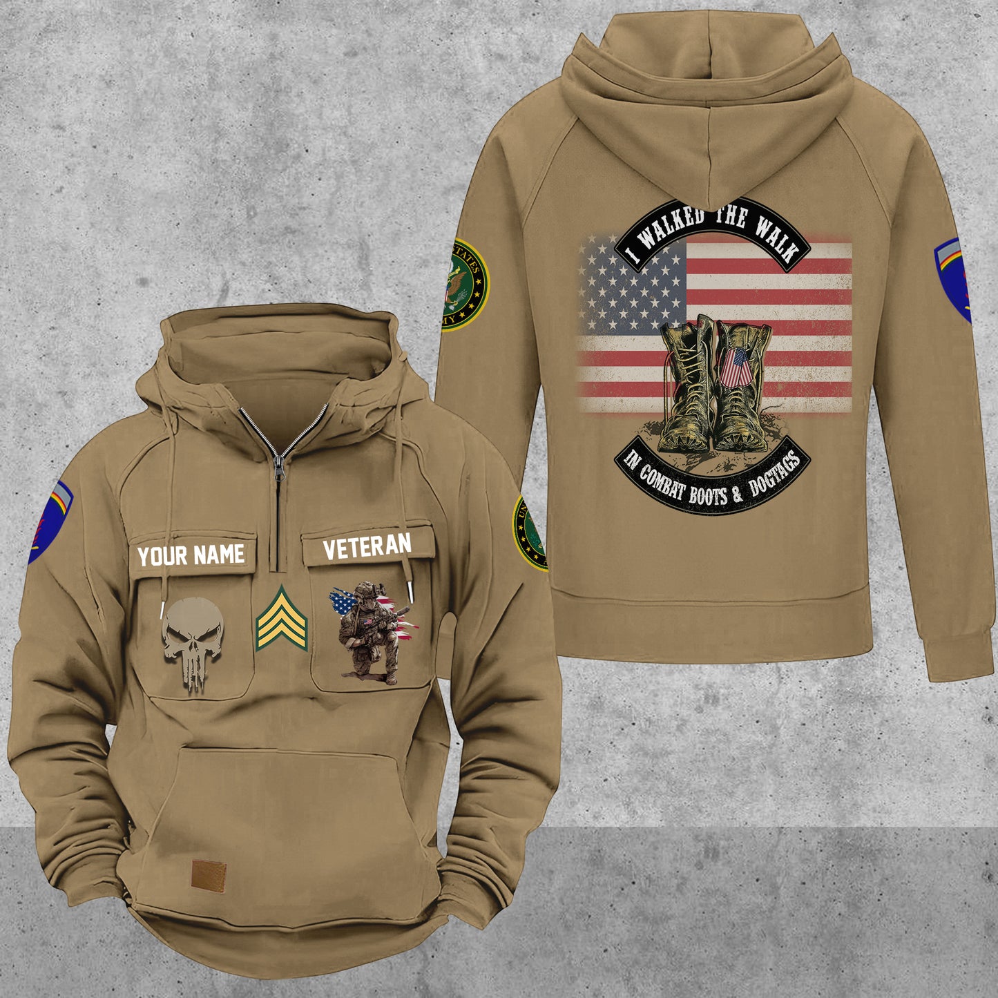 Army Division - Personalized US Soldier/ Veteran Vintage Hoodie All Over Printed - 17494272