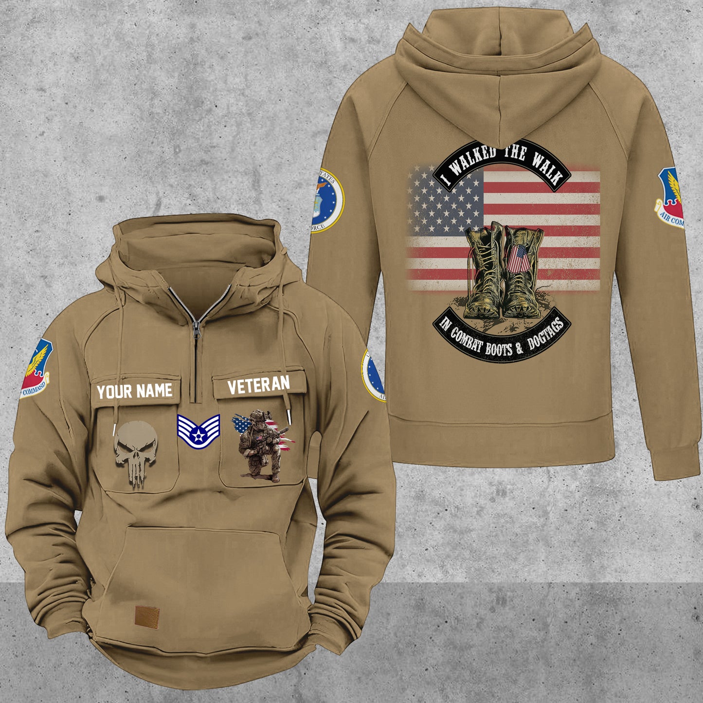 Air Force Command - Personalized US Soldier/ Veteran Vintage Hoodie All Over Printed - 17494272