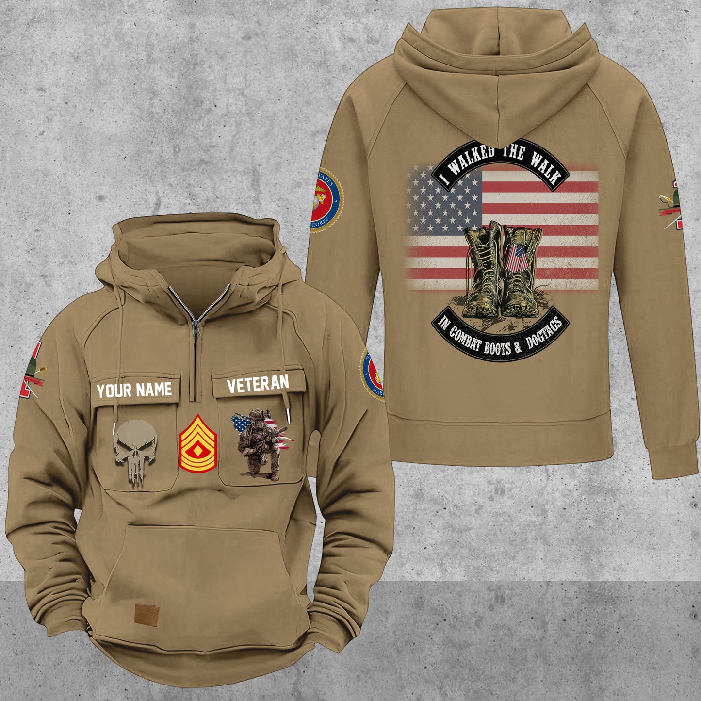Marines Battalions - Personalized US Soldier/ Veteran Vintage Hoodie All Over Printed - 17494272