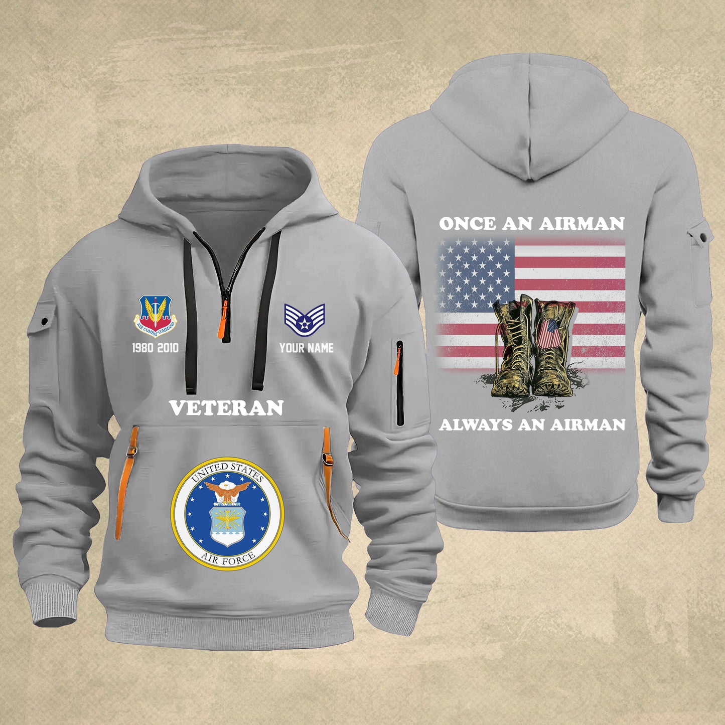 Air Force Command - Personalized US Soldier/ Veteran With Name And Rank Zip Hoodie Multicolor - 17044128