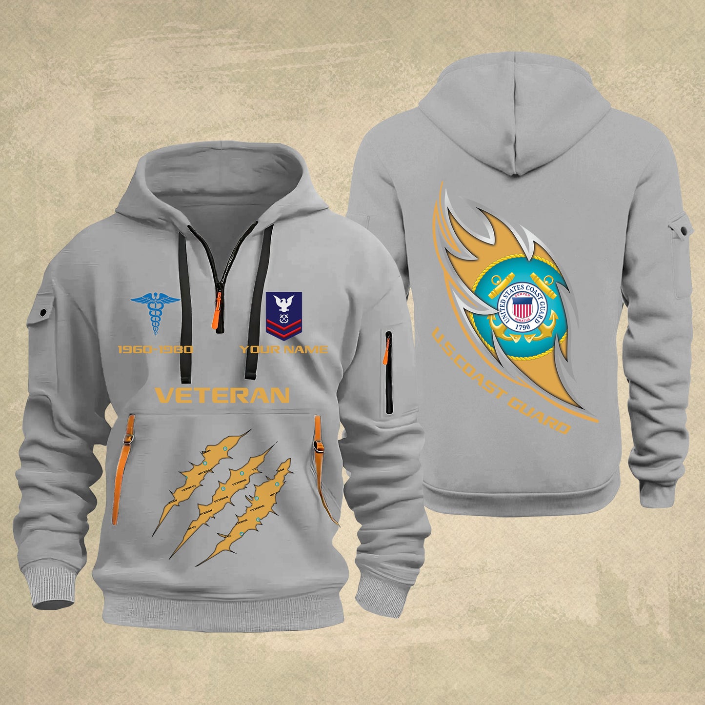 Coast Guard Rating- Personalized US Soldier/ Veteran With Name And Rank Zip Hoodie Multicolor - 17361216
