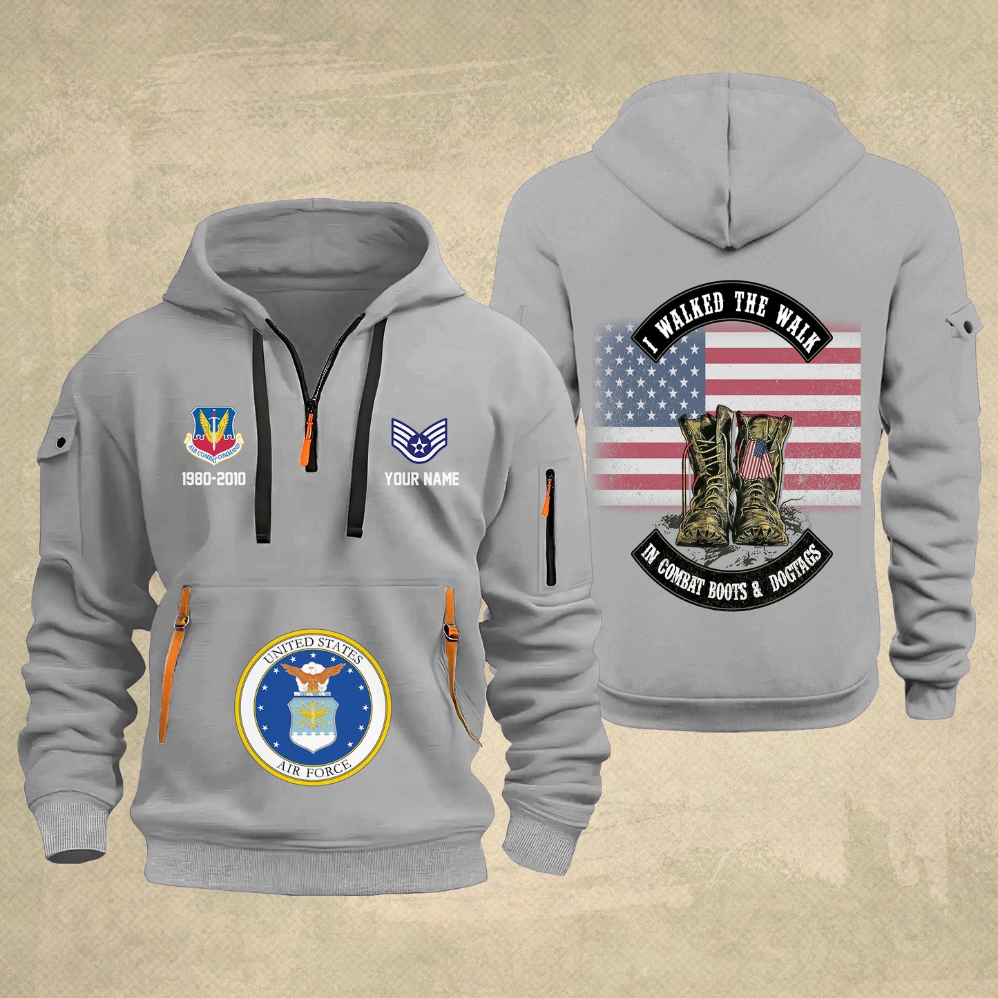 Air Force Command - Personalized US Soldier/ Veteran With Name And Rank Zip Hoodie Multicolor - 17349984