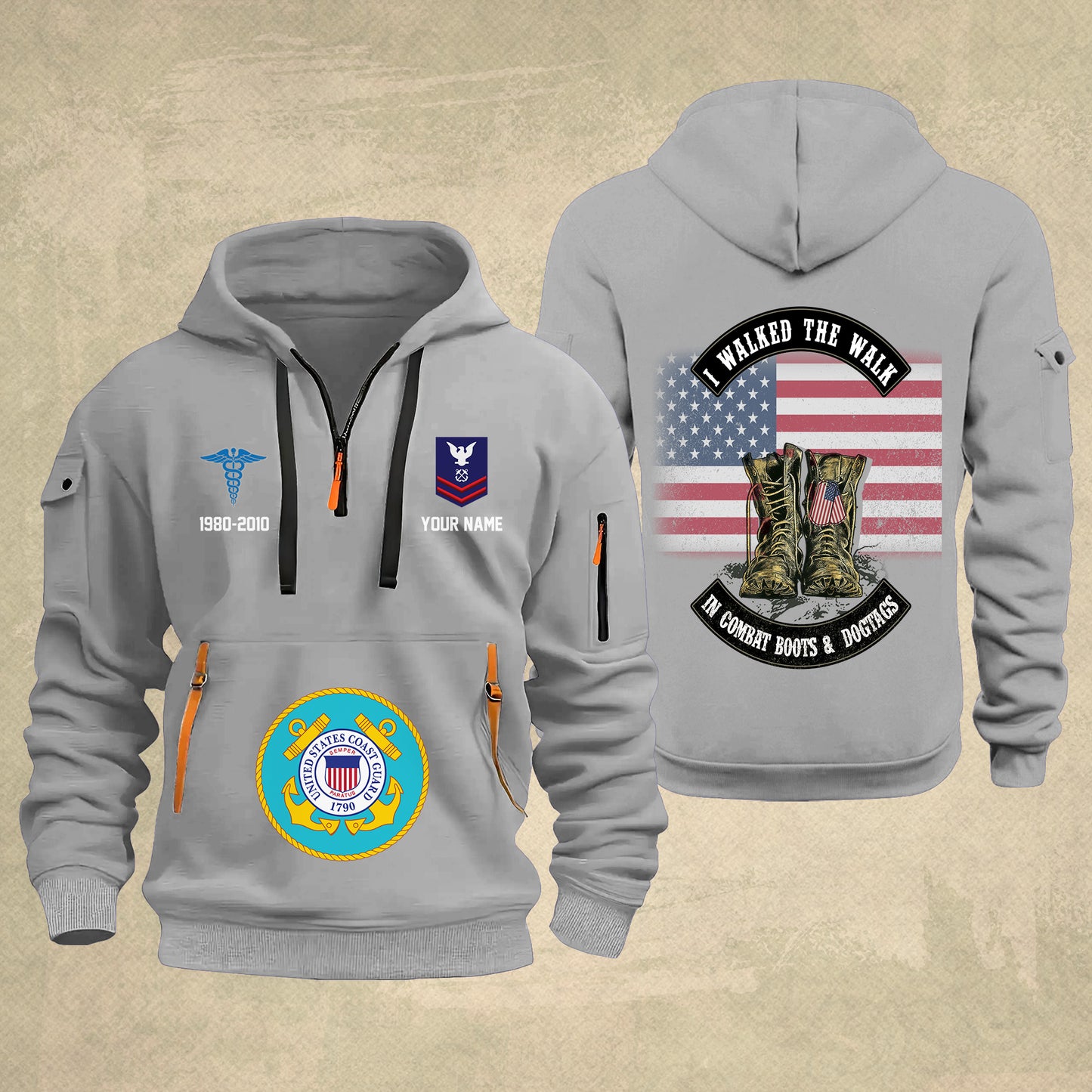 Coast Guard Rating - Personalized US Soldier/ Veteran With Name And Rank Zip Hoodie Multicolor - 17349984