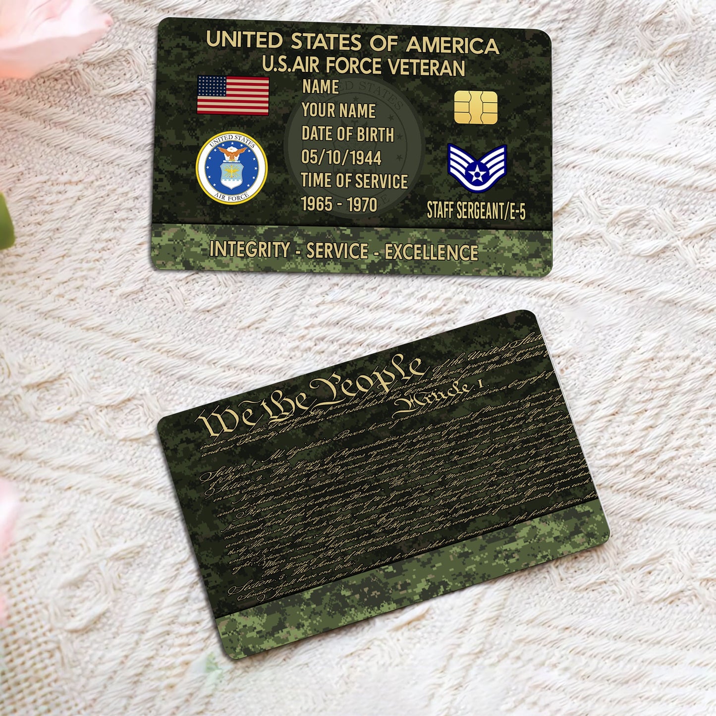 Air Force Command - Personalized US Soldier/ Veteran With Rank, Name And Year Aluminum Wallet Card - 17758656