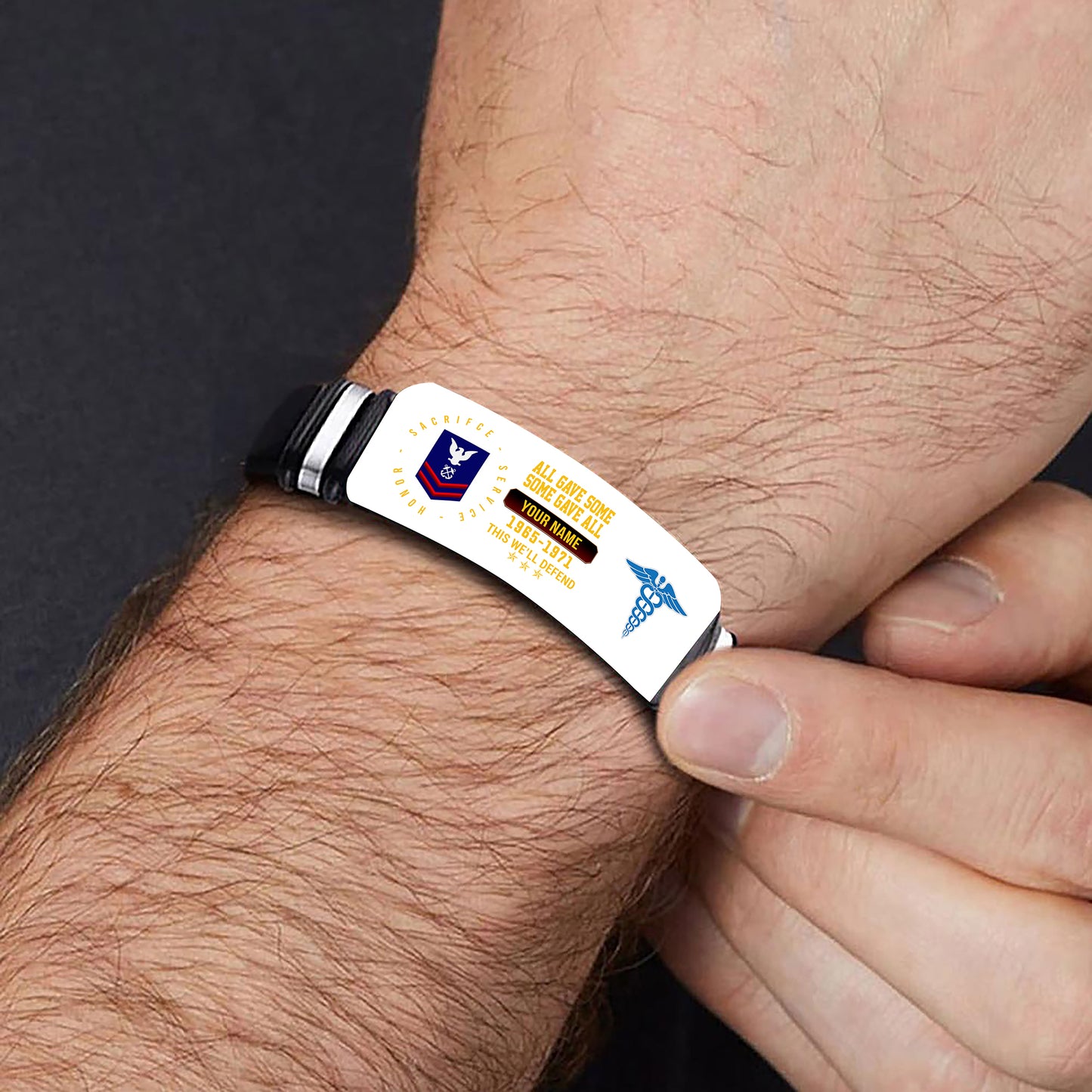 Coast Guard Rating - Personalized US Soldier/ Veteran With Rank, Name And Year Bracelet - 17453664