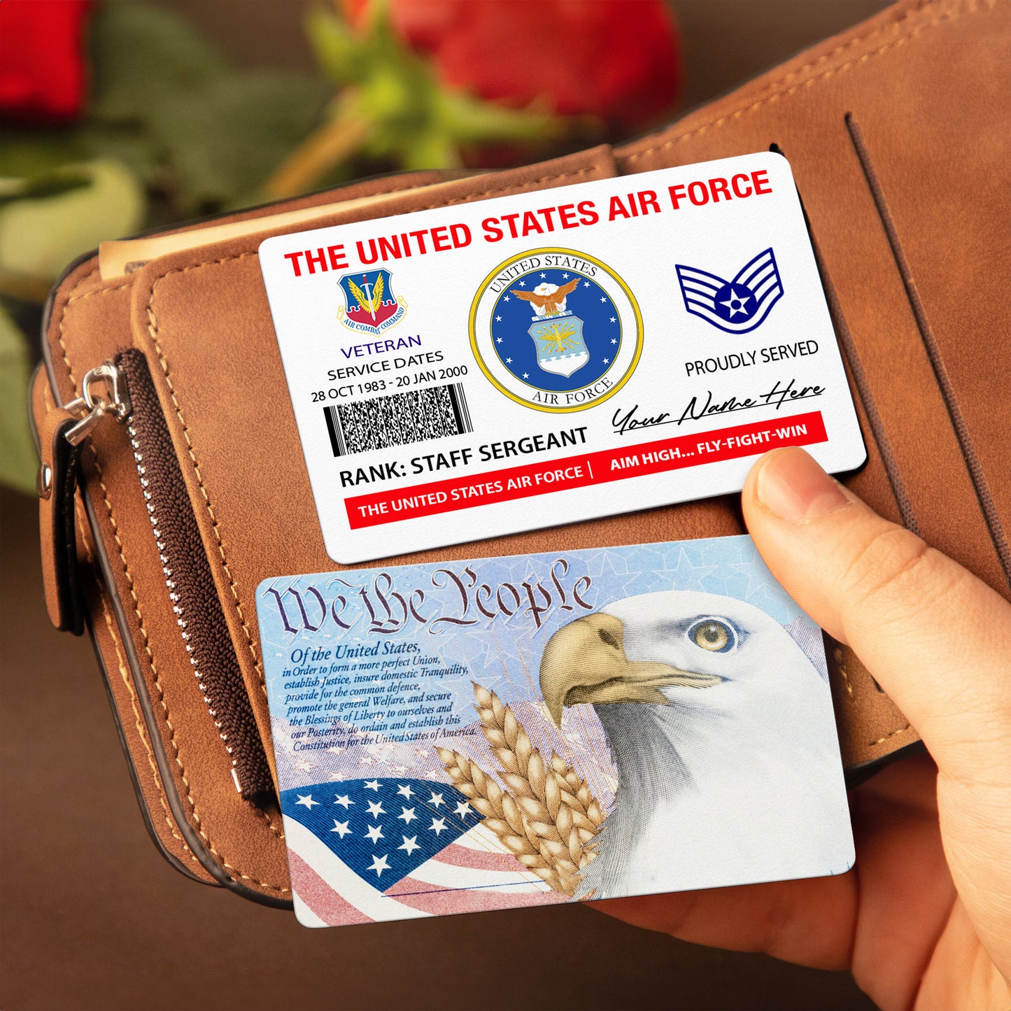 Air Force Command - Personalized US Soldier/ Veteran Aluminum Wallet Card - 17490816