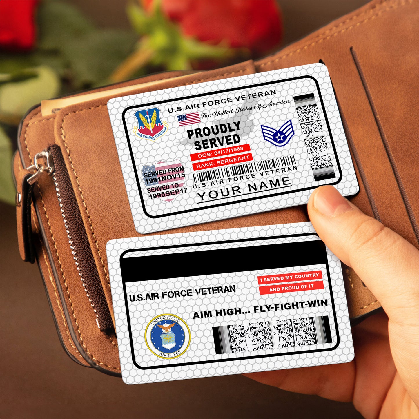 Air Force Command - Personalized US Soldier/ Veteran Aluminum Wallet Card - 17488224