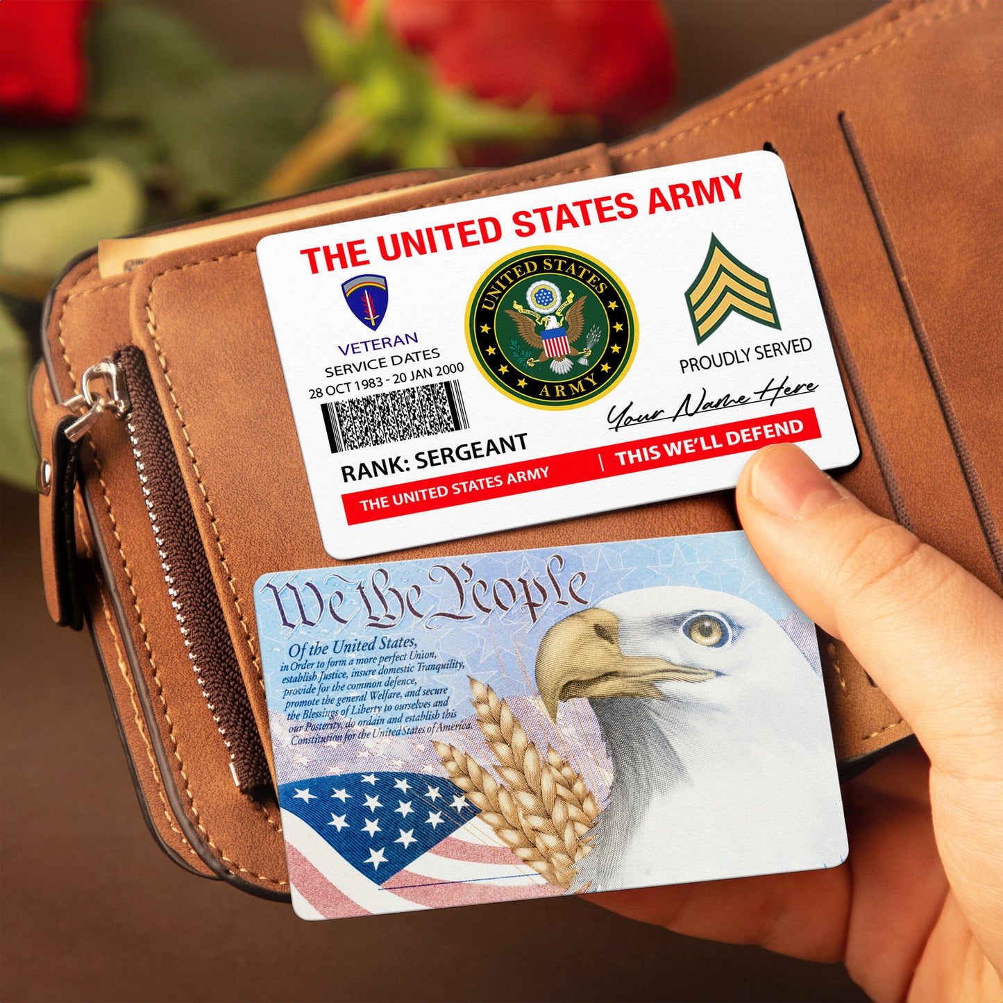 Army Division - Personalized US Soldier/ Veteran Aluminum Wallet Card - 17490816