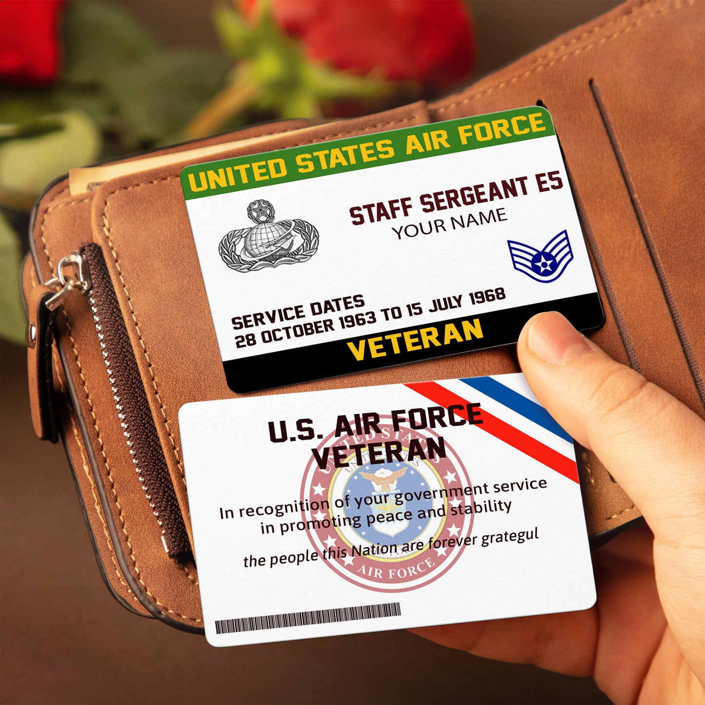 Air Force Badge - Personalized US Soldier/ Veteran Aluminum Wallet Card - 17489952