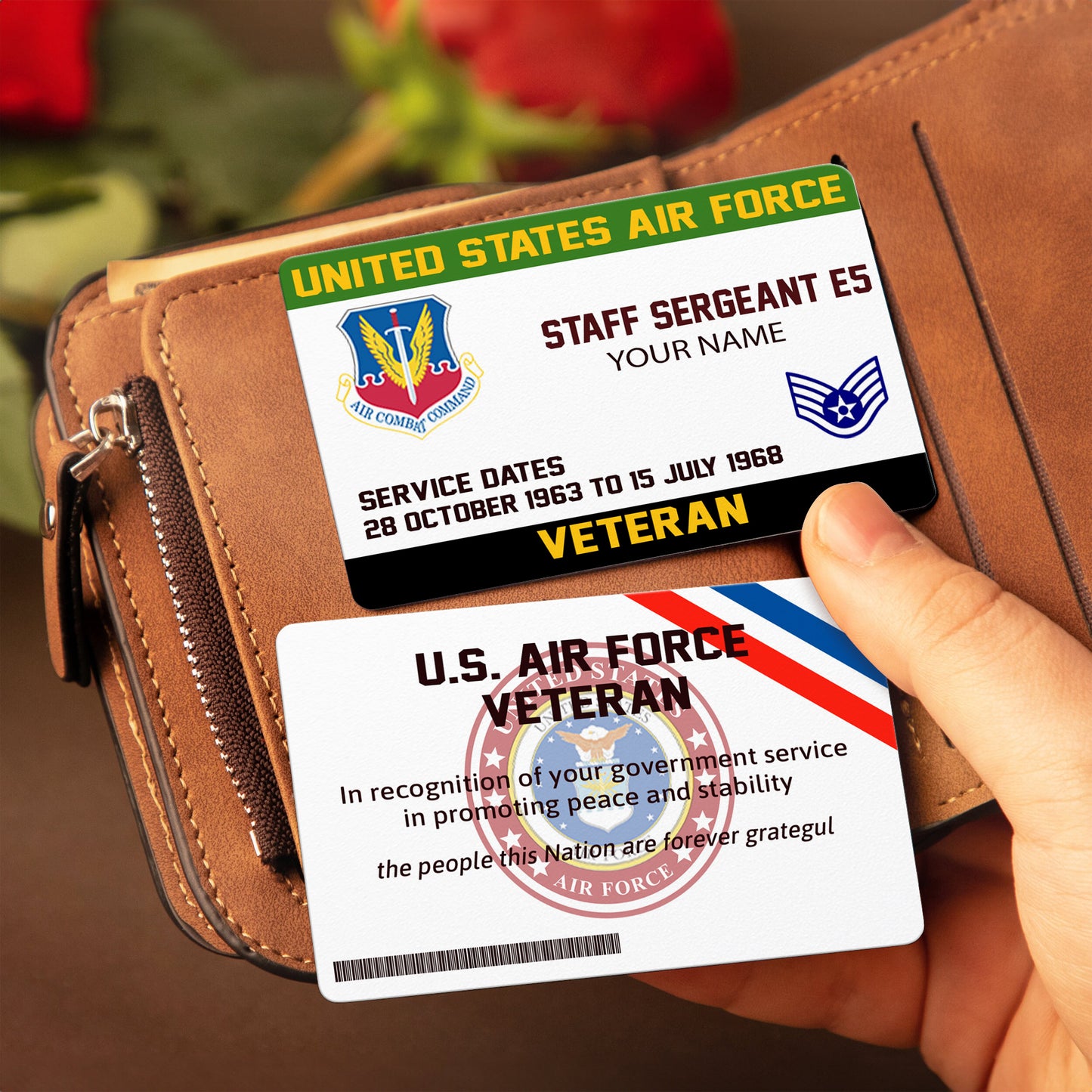 Air Force Command - Personalized US Soldier/ Veteran Aluminum Wallet Card - 17489952