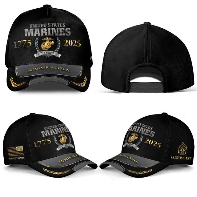 Customized 250th Marines Battalions Birthday Hat All Over Printed -1750204802