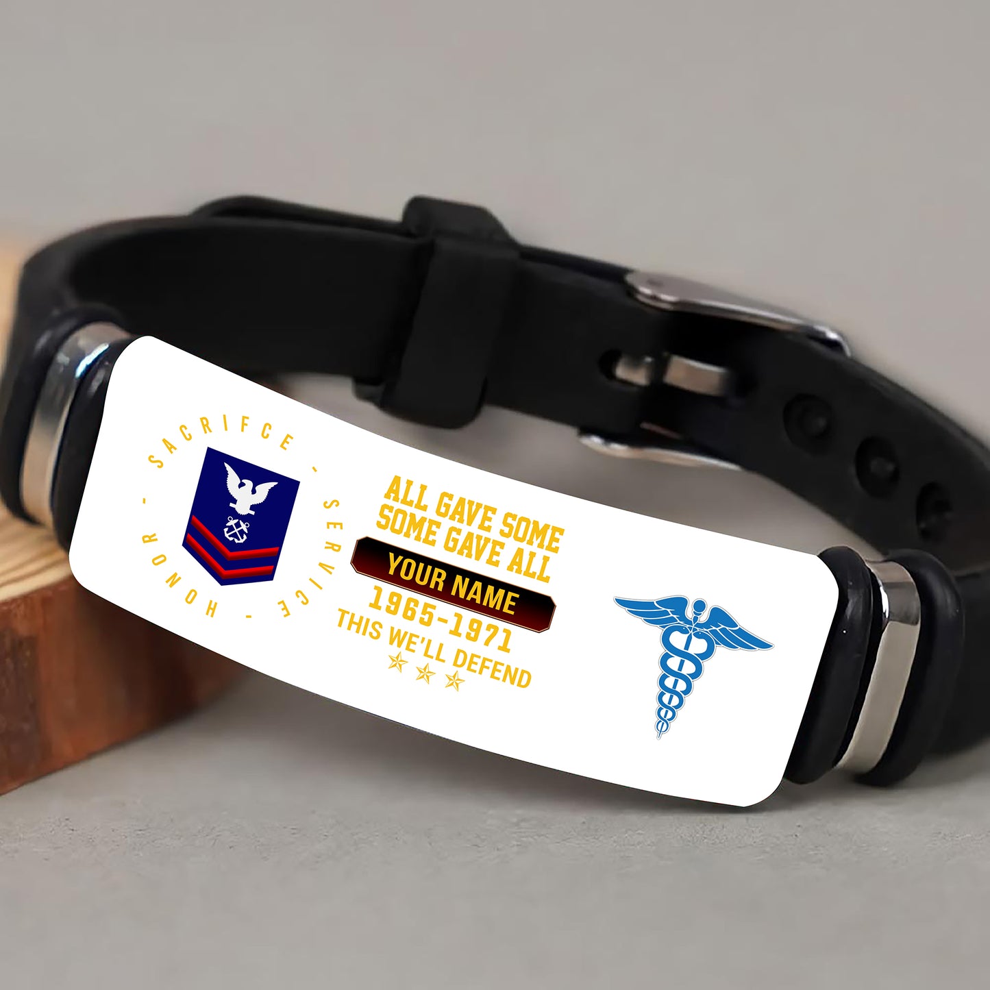 Coast Guard Rating - Personalized US Soldier/ Veteran With Rank, Name And Year Bracelet - 17453664