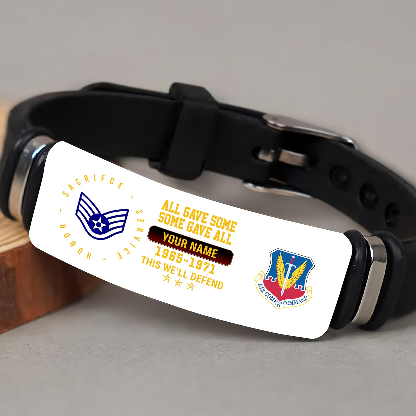 Air Force Command - Personalized US Soldier/ Veteran With Rank, Name And Year Bracelet - 17453664