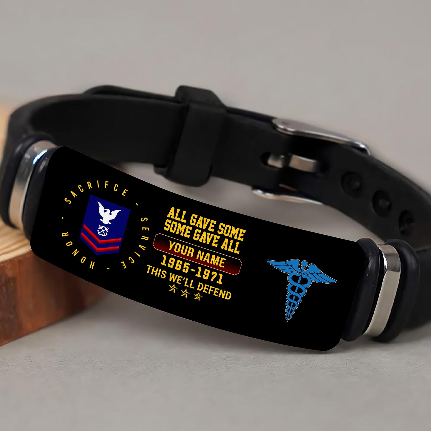 Coast Guard Rating - Personalized US Soldier/ Veteran With Rank, Name And Year Bracelet - 17453664