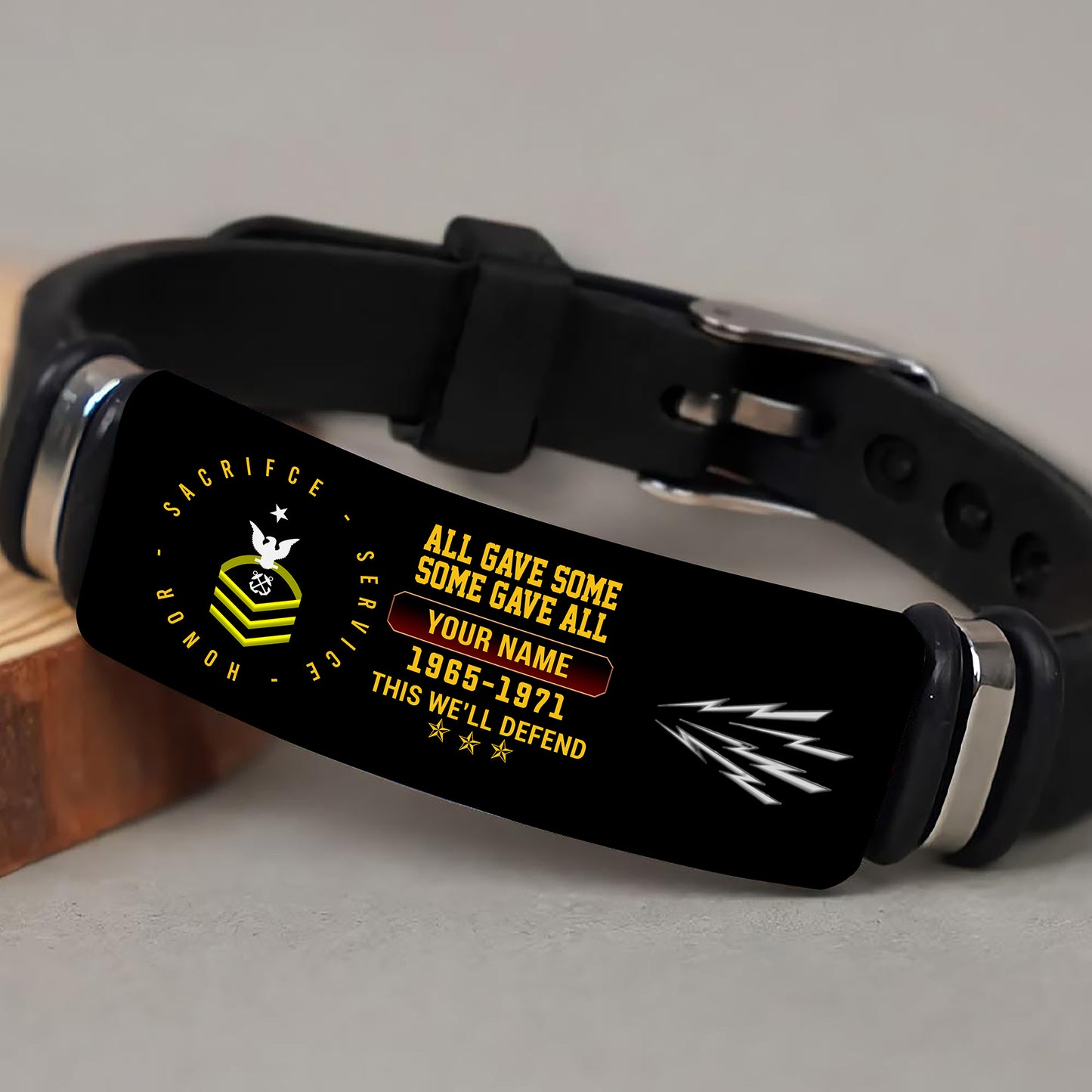 Navy Rating - Personalized US Soldier/ Veteran With Rank, Name And Year Bracelet - 17453664