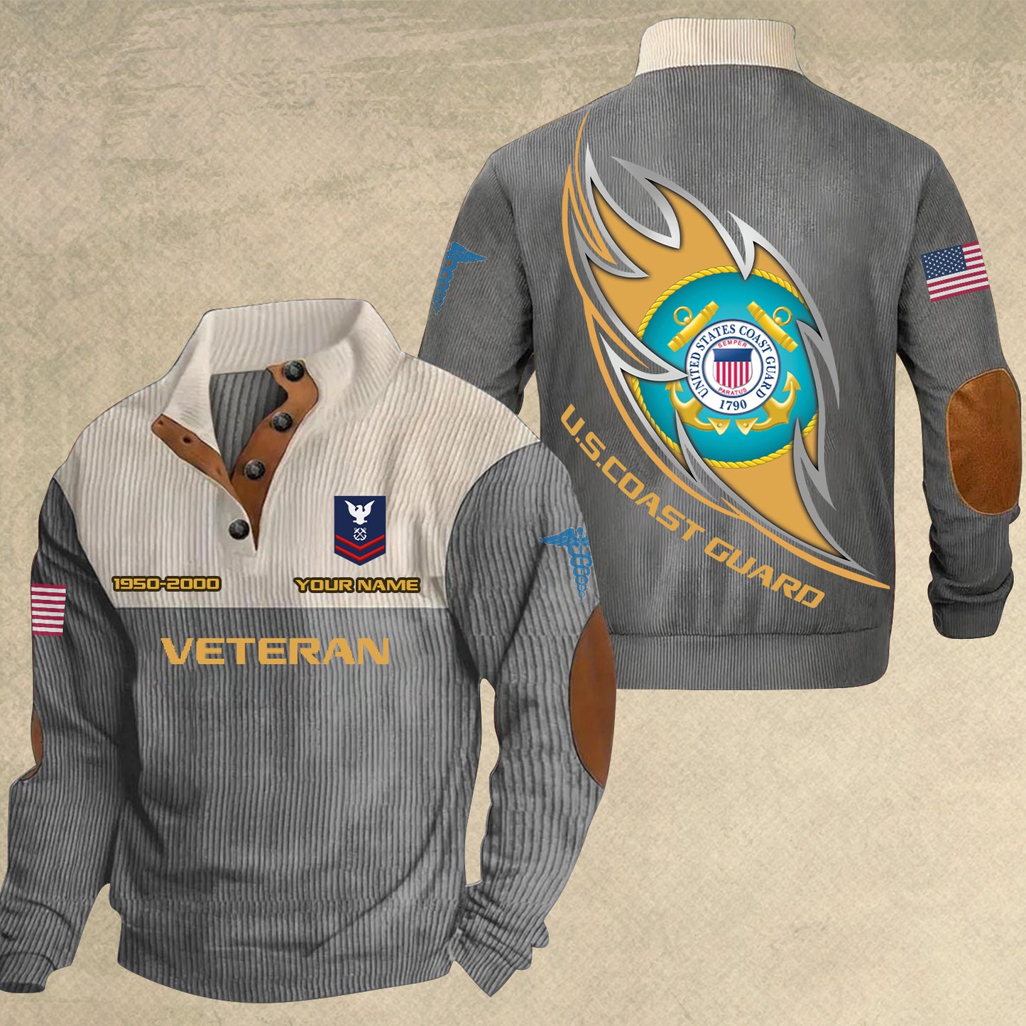 Coast Guard Rating - Personalized US Soldier/ Veteran With Name, Year And Rank Sports Sweatshirt - 17410464