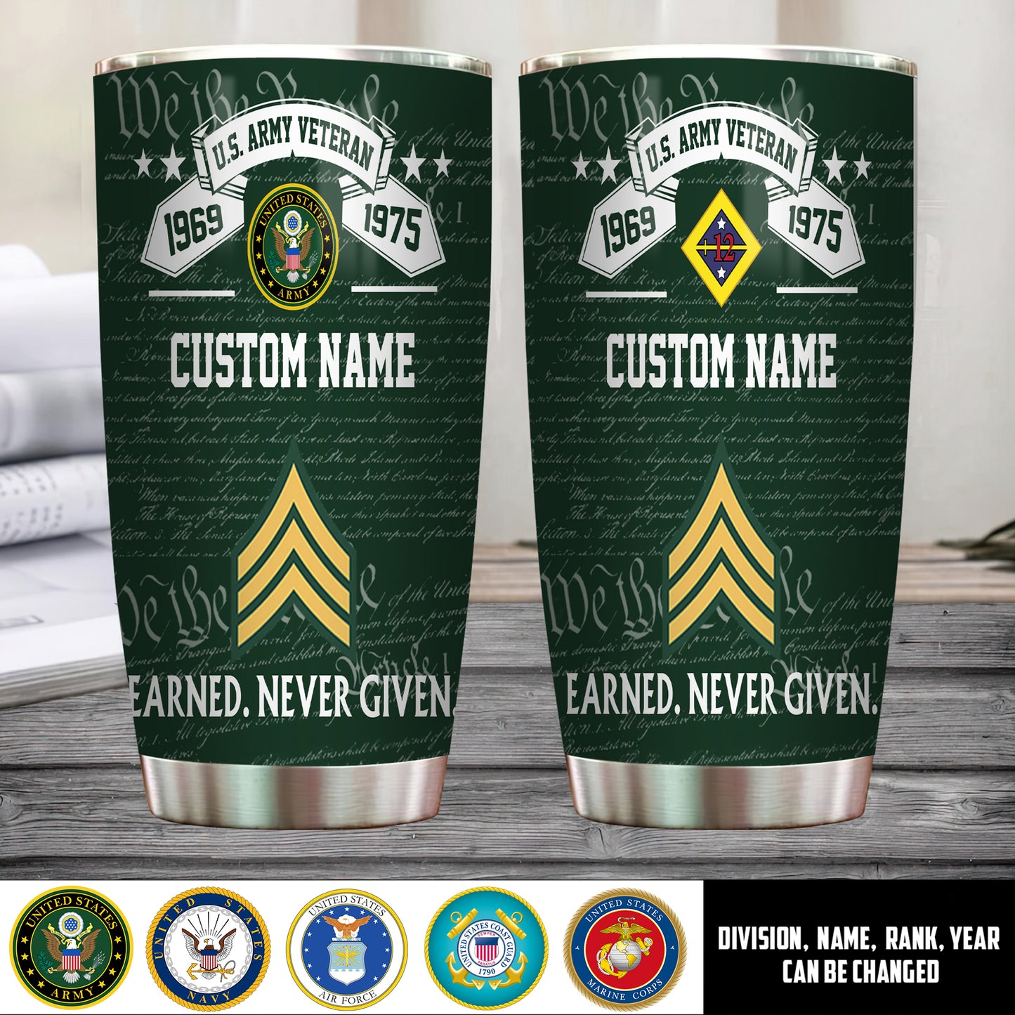 Army Division - Personalized US Soldier/ Veteran Tumbler - 17492544
