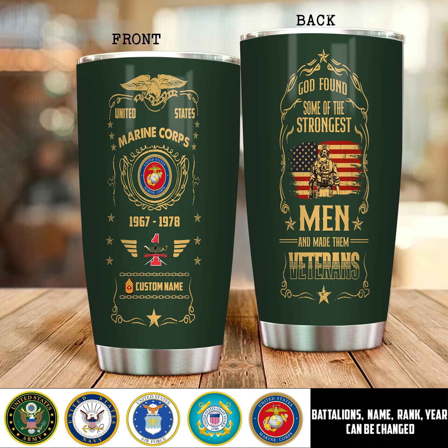 Marines Battalions - Personalized US Soldier/ Veteran Tumbler -17495136
