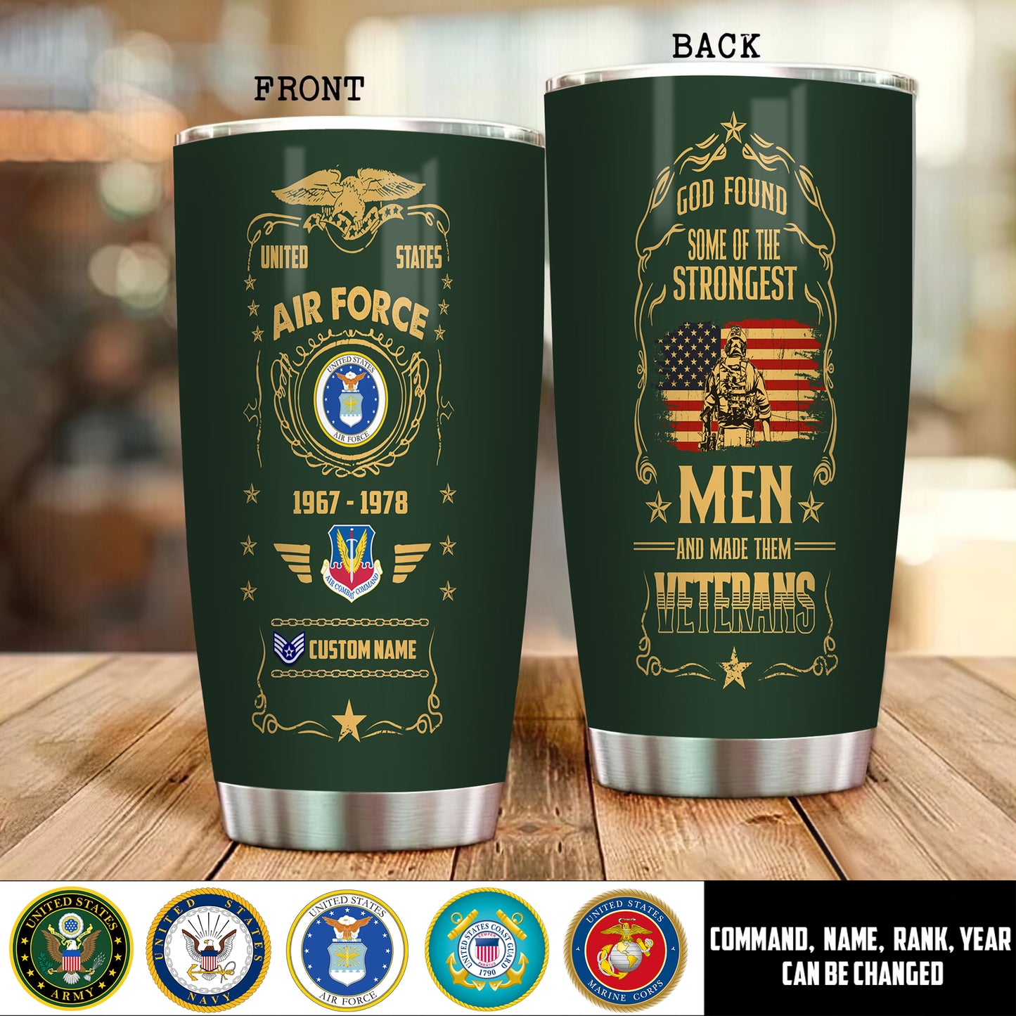 Air Force Command - Personalized US Soldier/ Veteran Tumbler -17495136