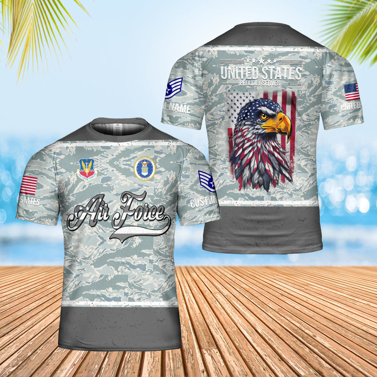 Air Force Command - Personalized US Soldier/Veteran Camo with Rank, Name & Year T-Shirt All Over Printed - 17757792