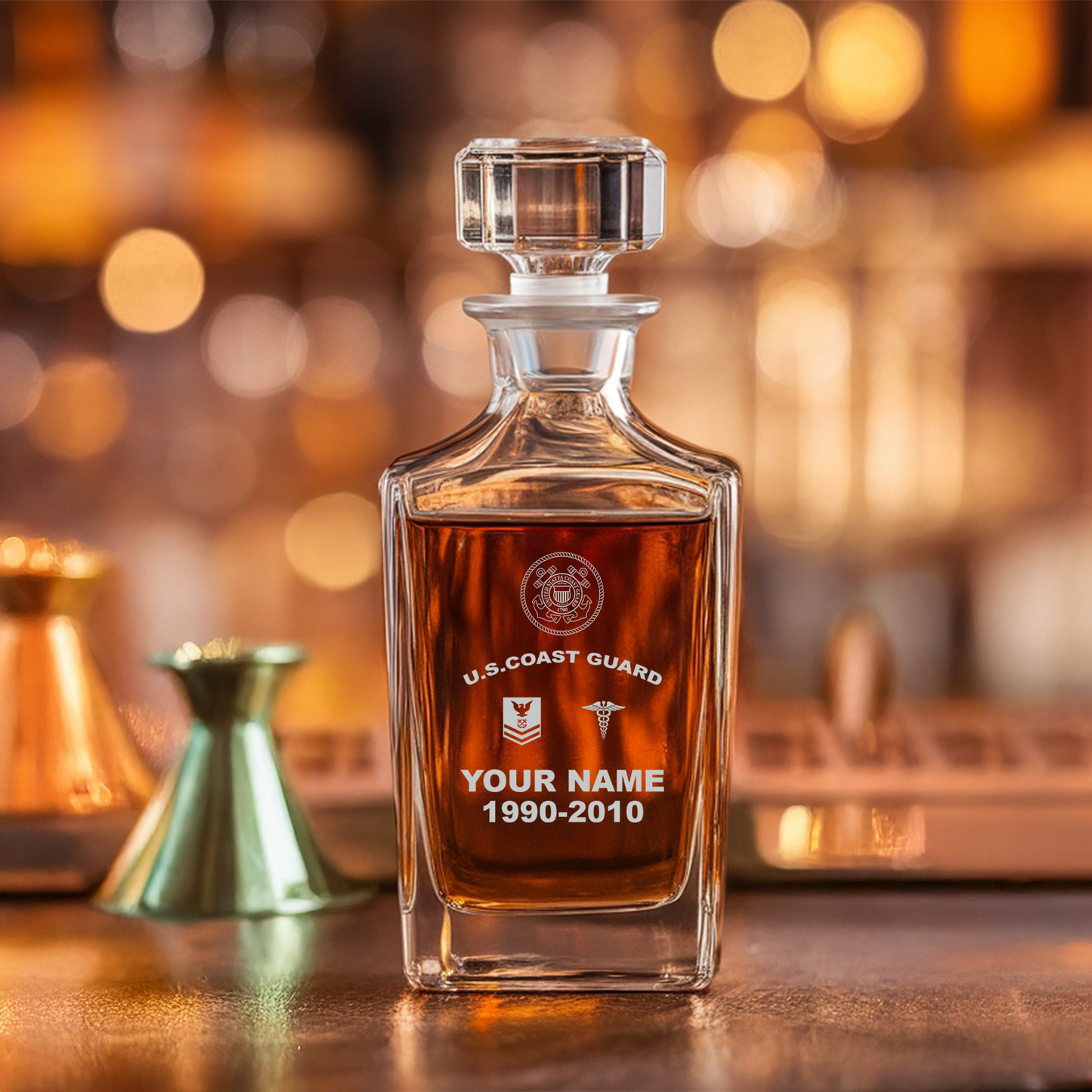 Coast Guard Rating - Personalized US Soldier/ Veteran Premium Decanter With Name - 17750880