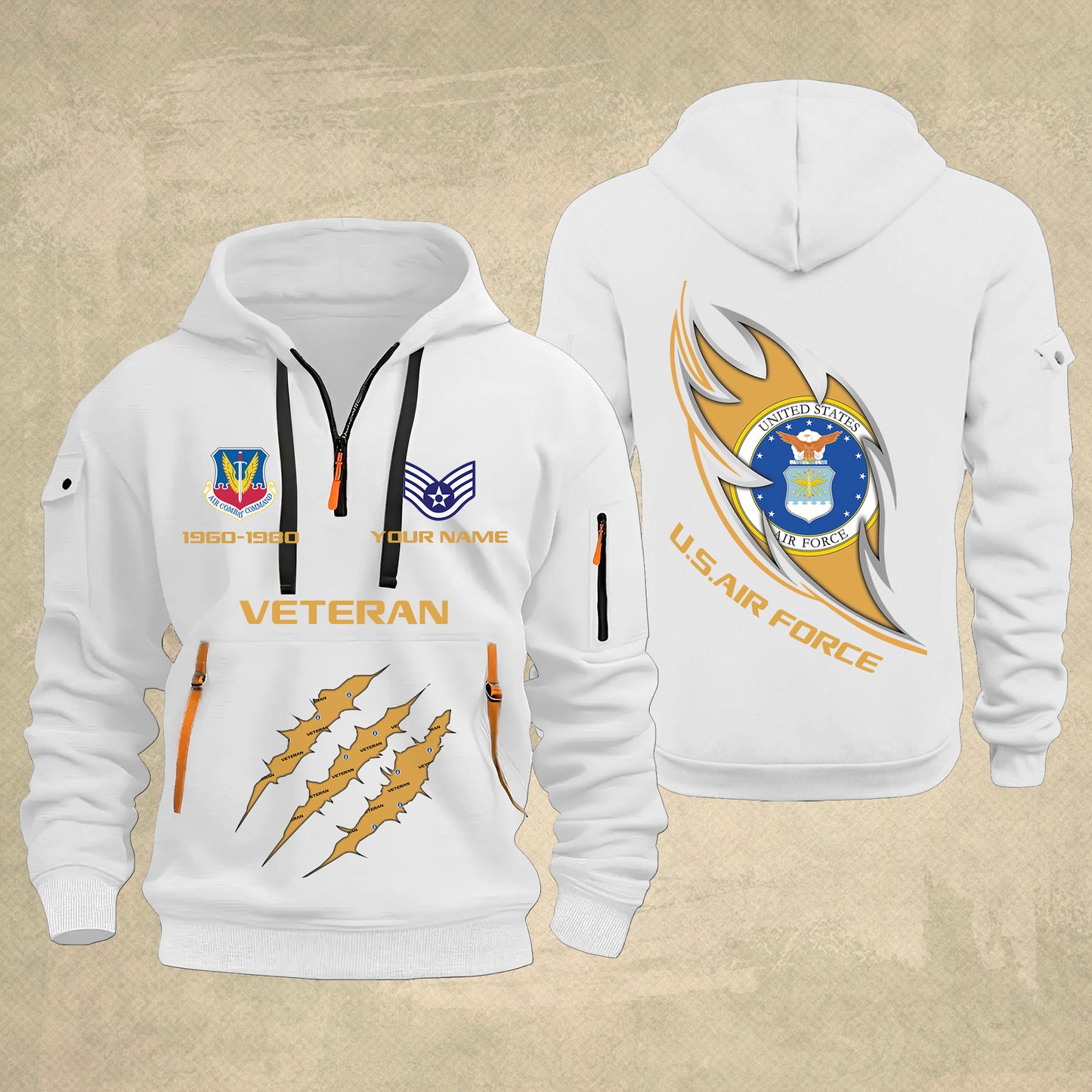 Air Force Command - Personalized US Soldier/ Veteran With Name And Rank Zip Hoodie Multicolor - 17361216