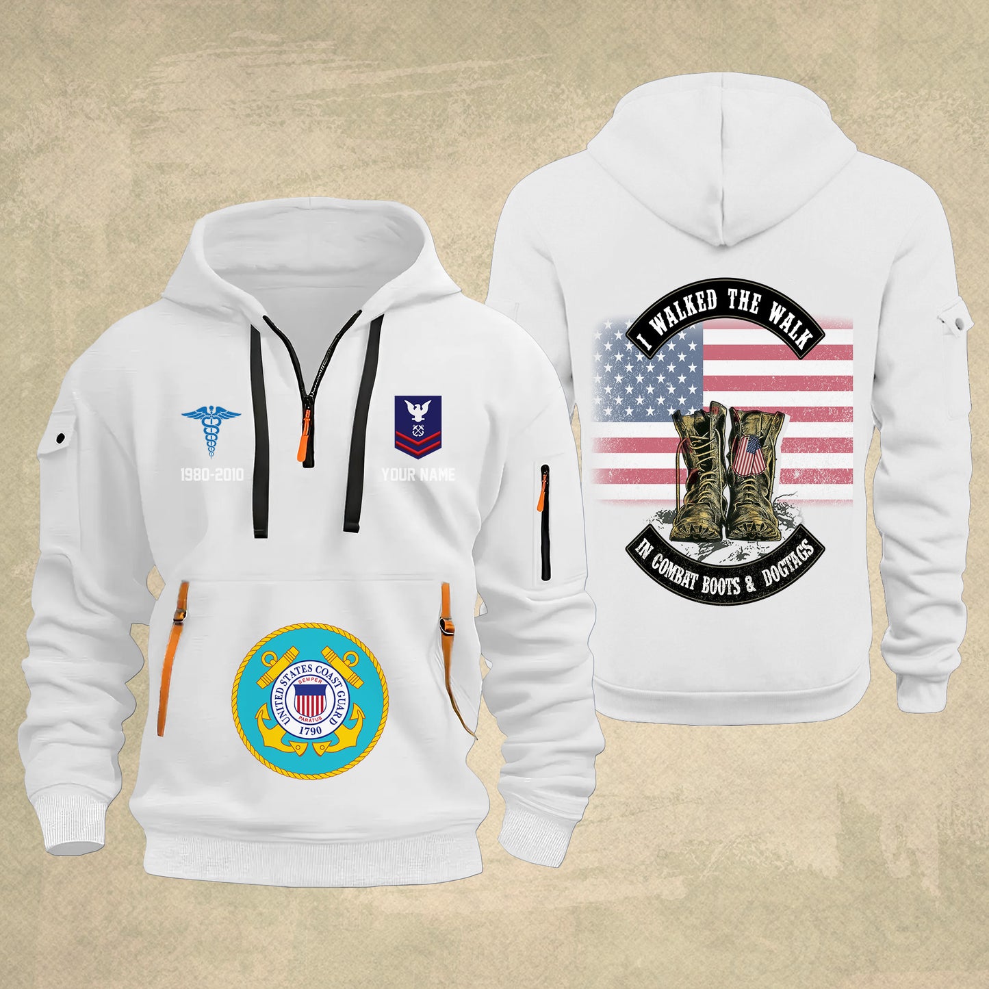 Coast Guard Rating - Personalized US Soldier/ Veteran With Name And Rank Zip Hoodie Multicolor - 17349984