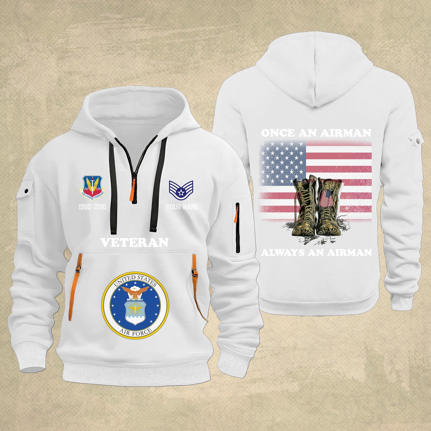Air Force Command - Personalized US Soldier/ Veteran With Name And Rank Zip Hoodie Multicolor - 17044128