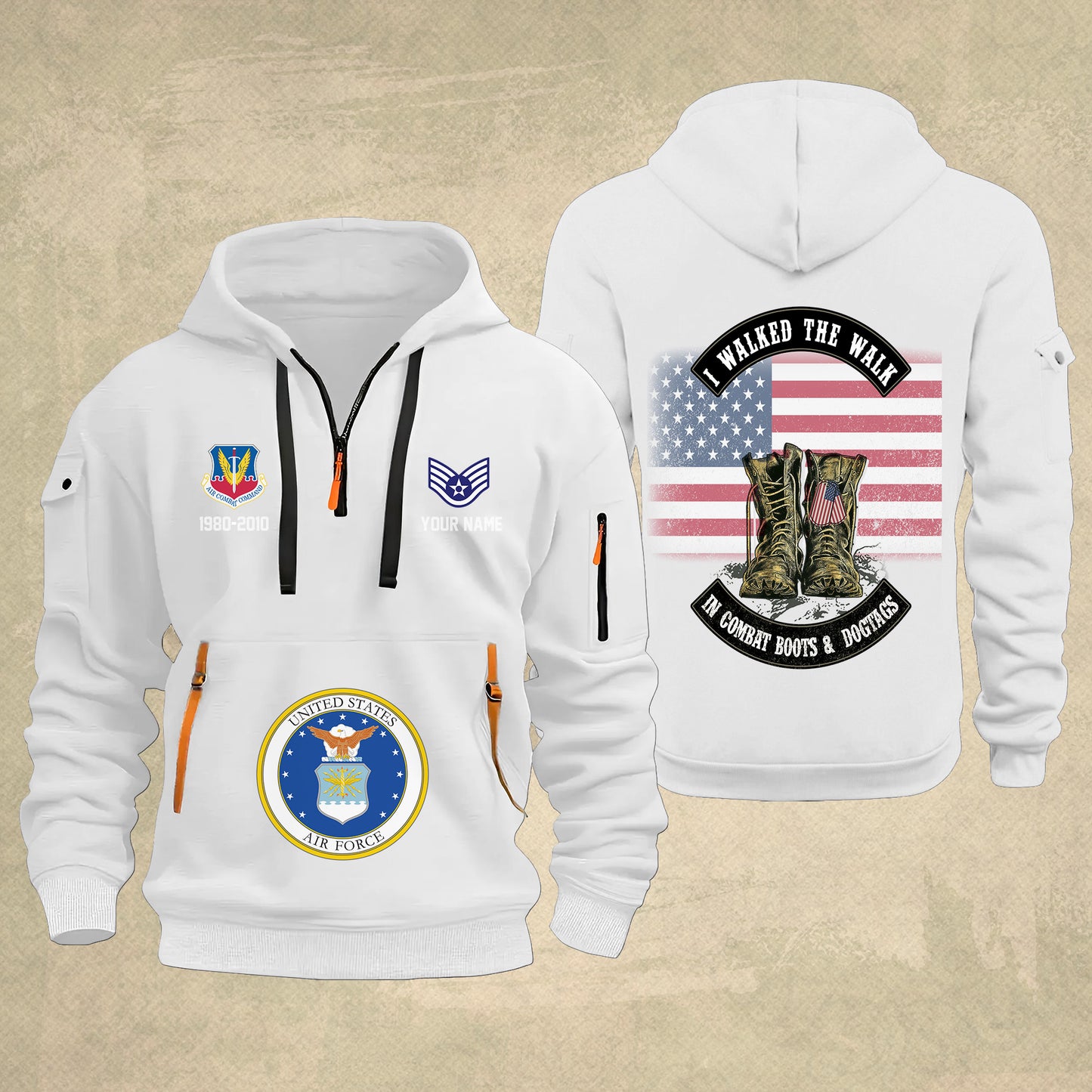 Air Force Command - Personalized US Soldier/ Veteran With Name And Rank Zip Hoodie Multicolor - 17349984