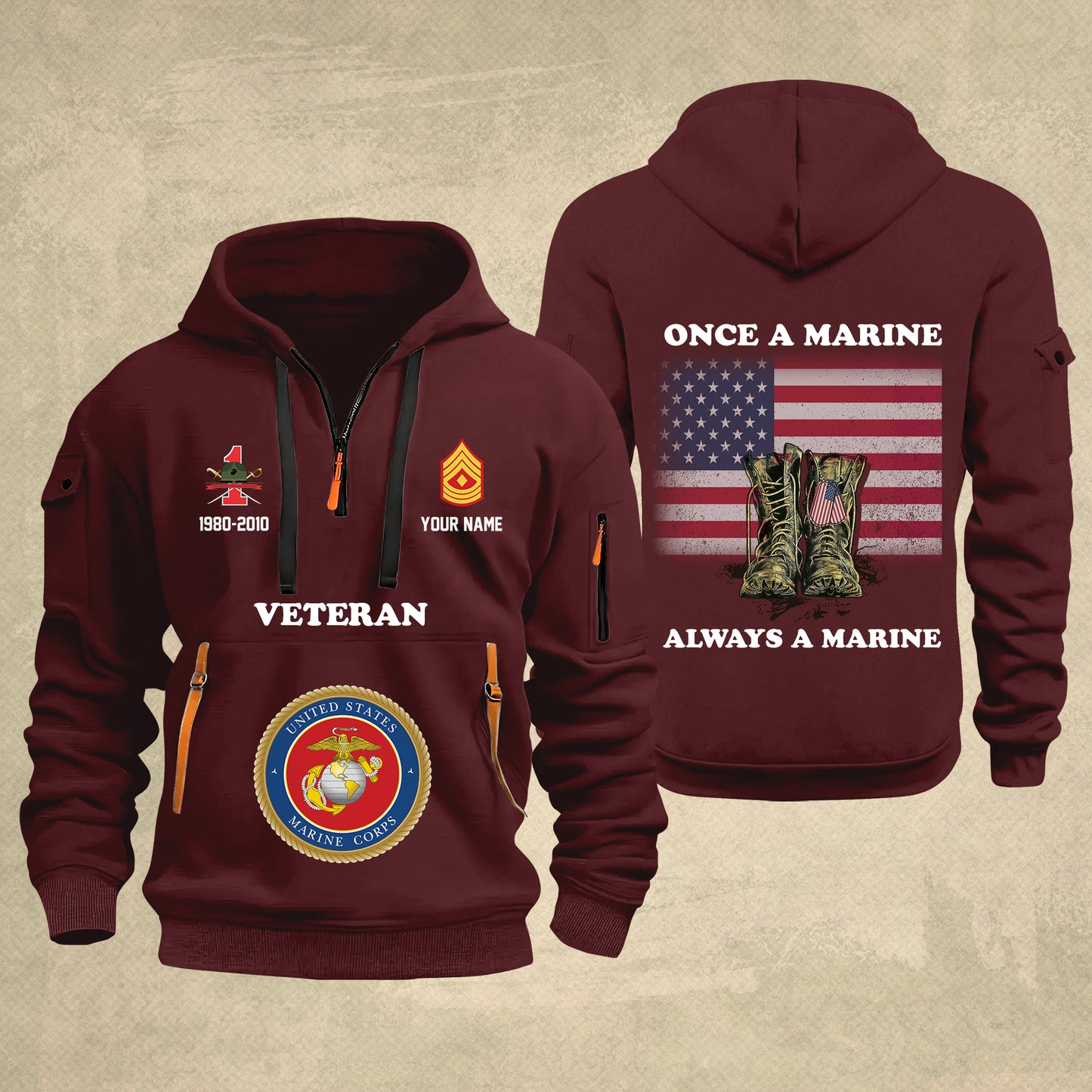 Marines Battalions - Personalized US Soldier/ Veteran With Name And Rank Zip Hoodie Multicolor - 17044128
