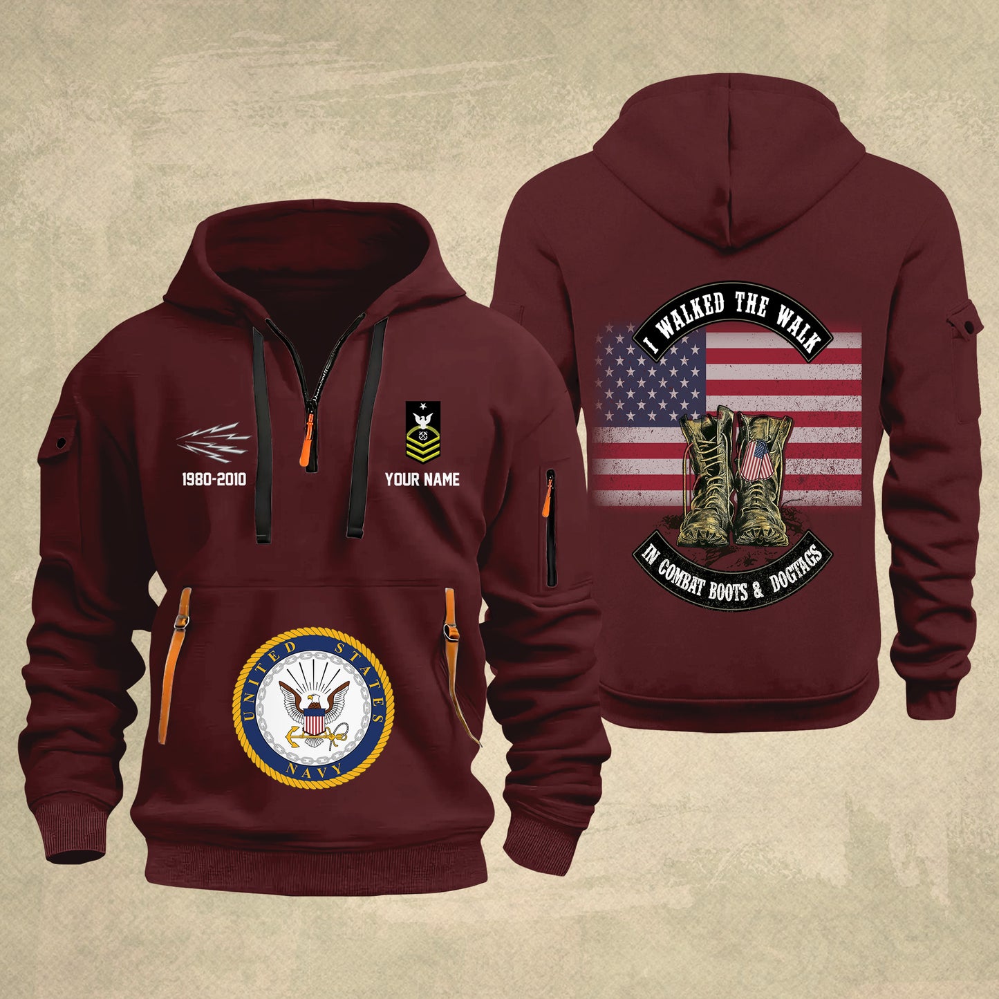 Navy Rating - Personalized US Soldier/ Veteran With Name And Rank Zip Hoodie Multicolor - 17349984