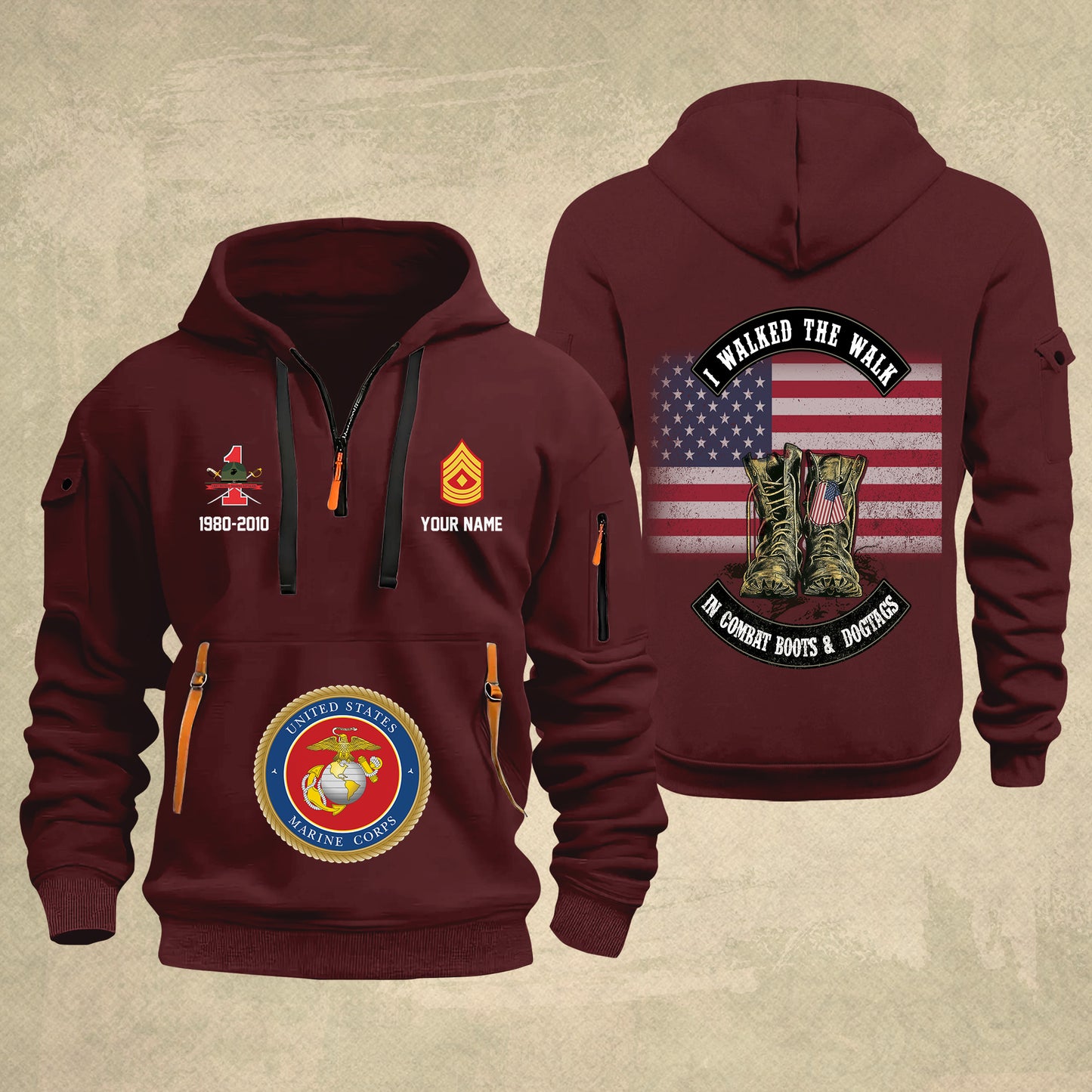 Marines Battalions - Personalized US Soldier/ Veteran With Name And Rank Zip Hoodie Multicolor - 17349984