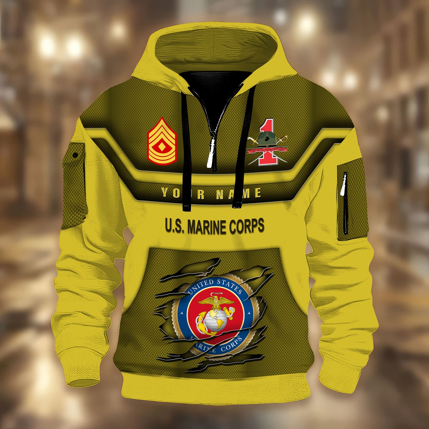 Marines Battalions - Personalized US Soldier/ Veteran 3D Half-zip Hoodie -17508096