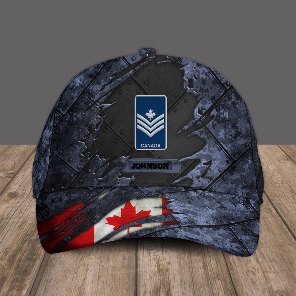 Personalized Rank And Name Canadian Soldier/Veterans Camo Baseball Cap - 1670976001