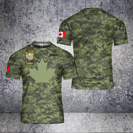 Personalized Canada Solider/ Veteran Camo With Name And Rank T-Shirt 3D Printed - 1673308802