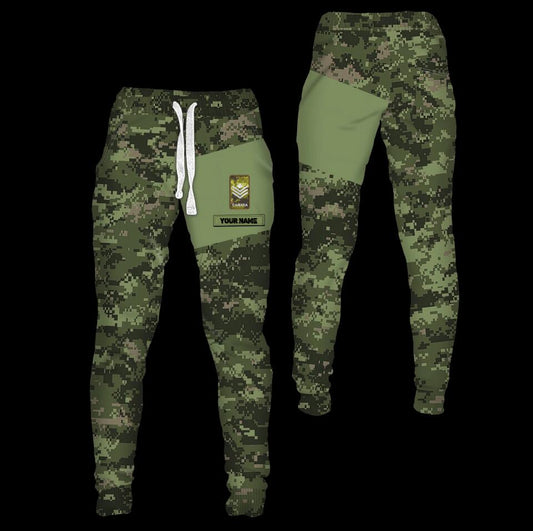 Personalized Canadian Solider/ Veteran Camo With Name And Rank Sweatpants 3D Printed - 16748640