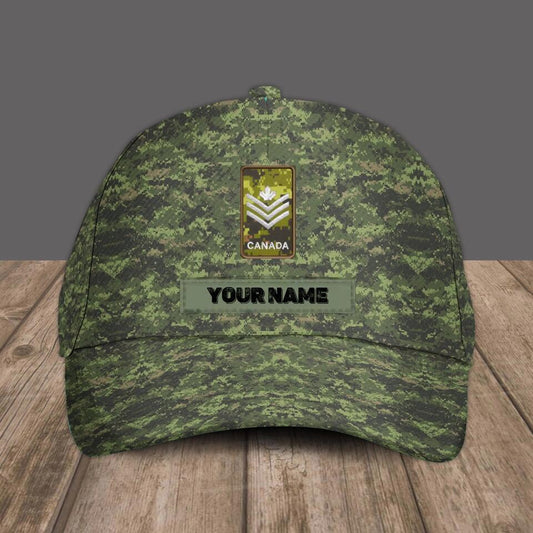 Personalized Rank And Name Canadian Soldier/Veterans Camo Baseball Cap - 1674950403