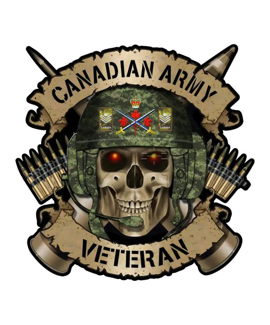 Personalized Rank Canadian Soldier/Veterans Camo Cut Metal Sign - 16771104