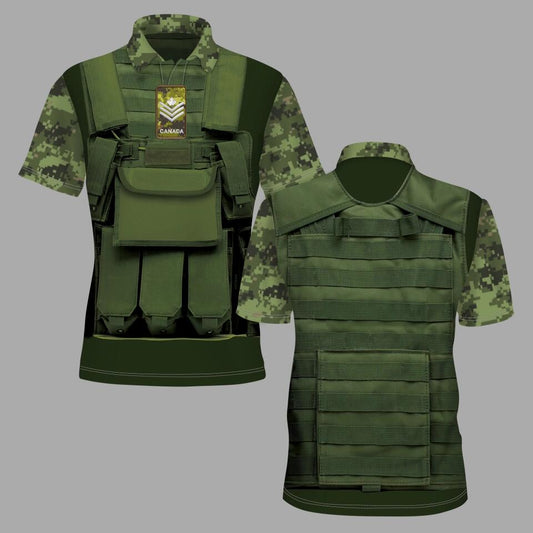 Personalized Canada Solider/ Veteran Camo With Name And Rank POLO 3D Printed - 16710624