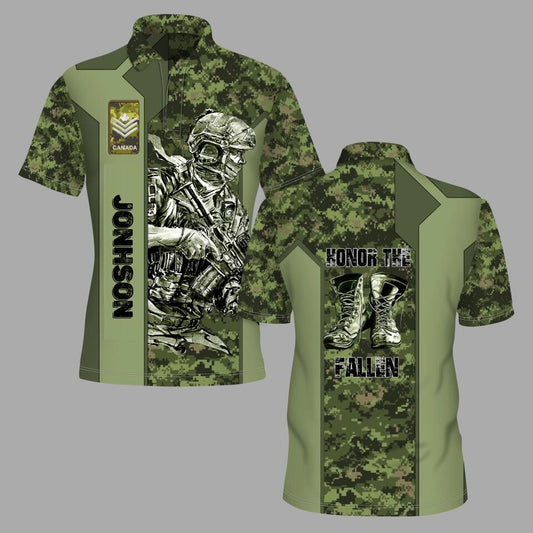 Personalized Canada Solider/ Veteran Camo With Name And Rank POLO 3D Printed - 1671062401