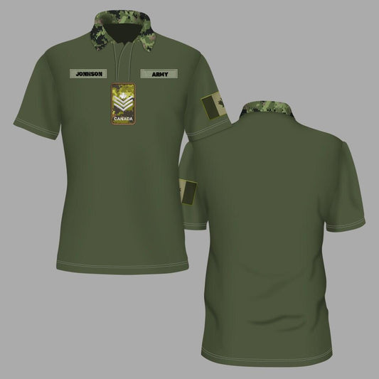 Personalized Canada Solider/ Veteran Camo With Name And Rank POLO 3D Printed - 1671062405