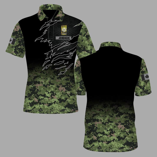 Personalized Canada Solider/ Veteran Camo With Name And Rank POLO 3D Printed - 1671062406