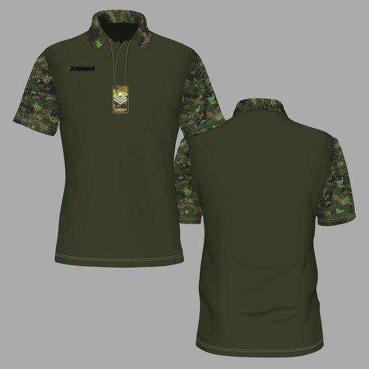 Personalized Canada Solider/ Veteran Camo With Name And Rank POLO 3D Printed - 1671062407